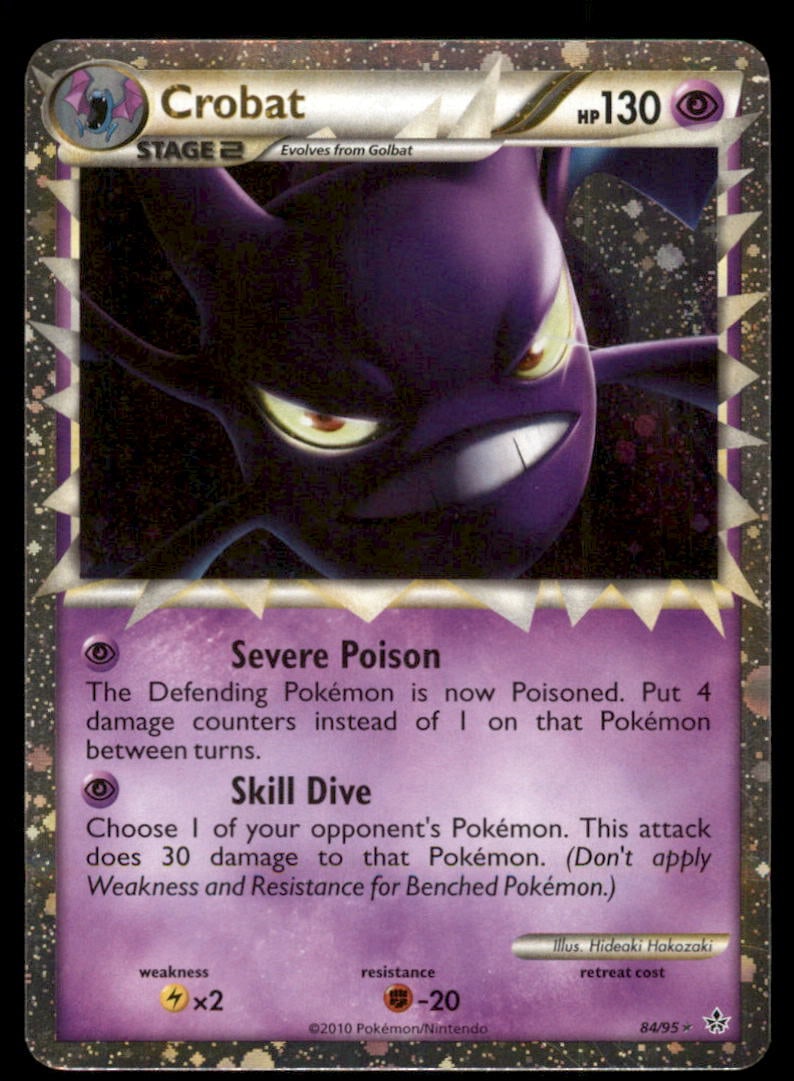 Crobat 84/95 HGSS Unleashed Pokemon Card Holo: We offer combined shipping on multiple items. Buyers may also arrange their own shipping. LiveShipping is a separate and independent option for shipping that is NOT a part of the auction house or thei