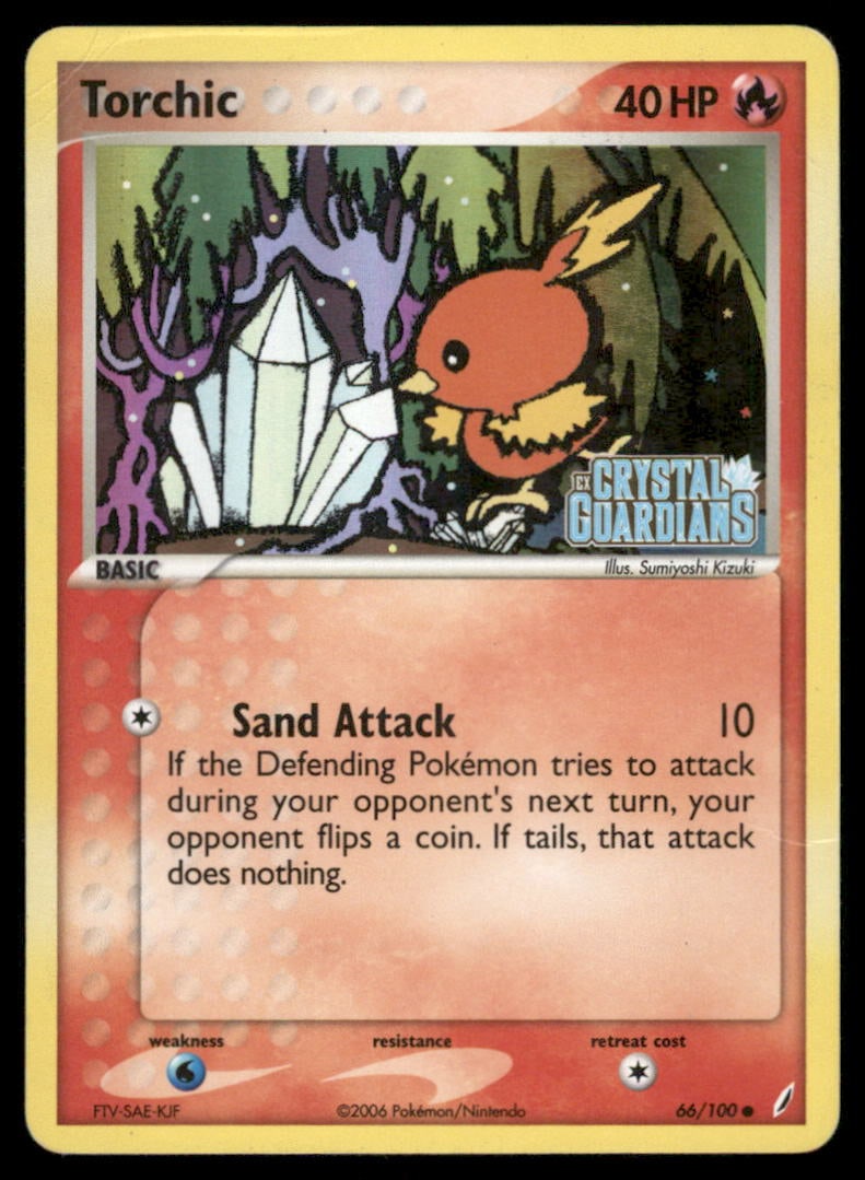 Torchic 66/100 Crystal Guardians Pokemon Card Reverse Holo (1 of 2)