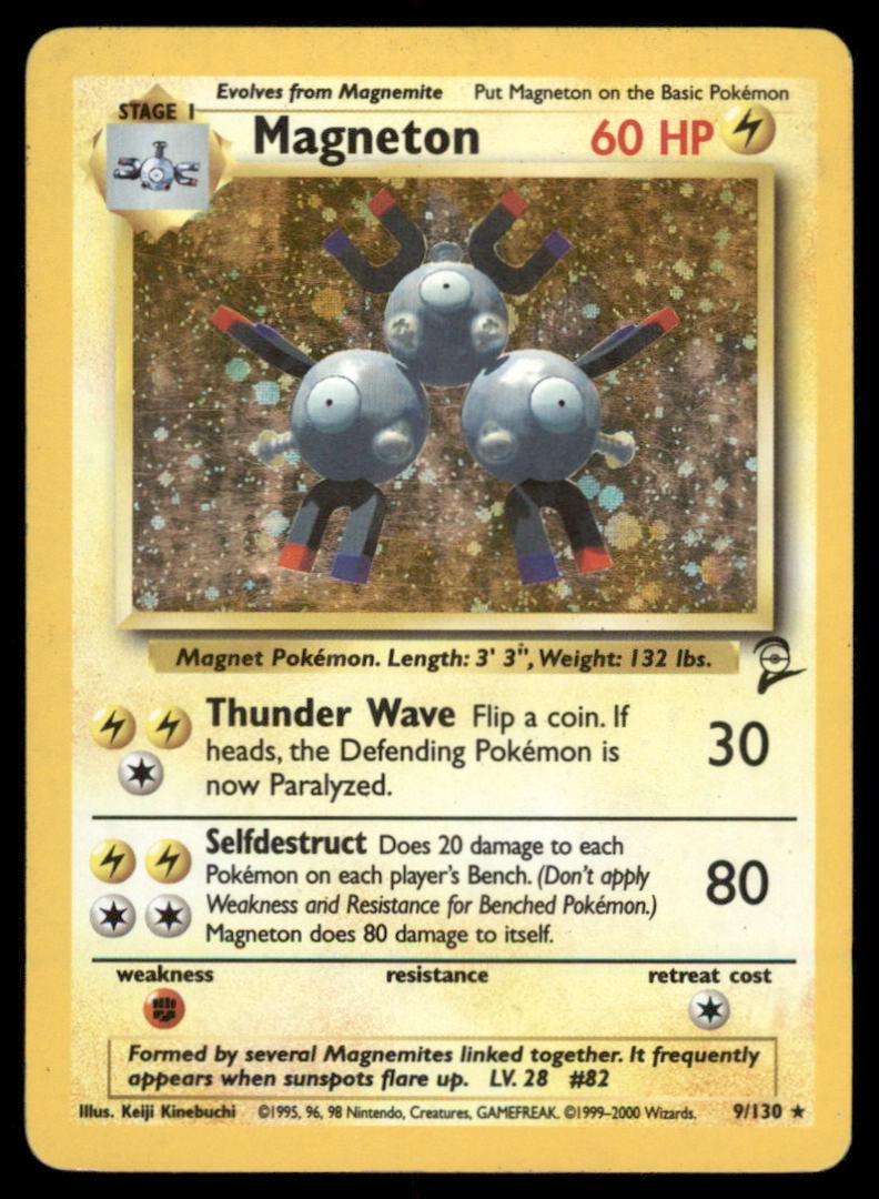Magneton 9/130 Holo Base Set 2 Pokemon Card (1 of 2)