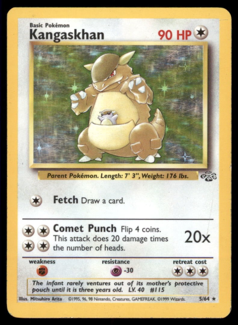 Kangaskhan 5/64 Jungle Pokemon Card Unlimited Holo: We offer combined shipping on multiple items. Buyers may also arrange their own shipping. LiveShipping is a separate and independent option for shipping that is NOT a part of the auction house or thei