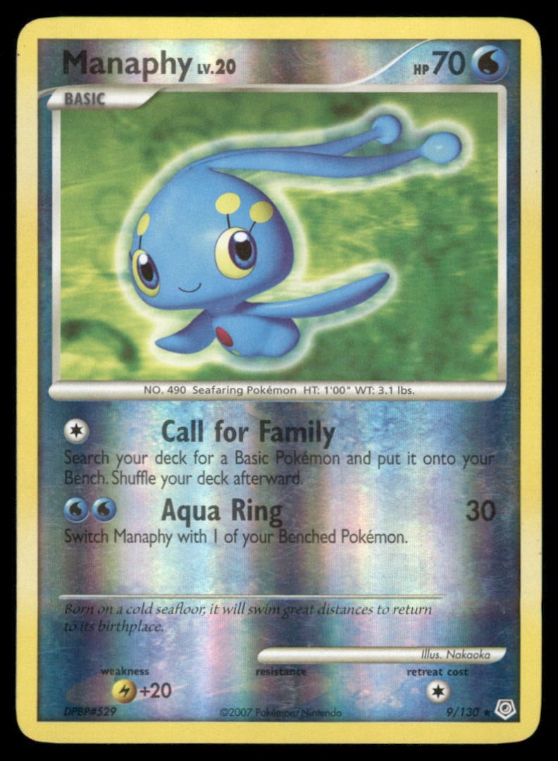 Manaphy 9/130 Holo Diamond & Pearl Pokemon Card: We offer combined shipping on multiple items. Buyers may also arrange their own shipping. LiveShipping is a separate and independent option for shipping that is NOT a part of the auction house or thei