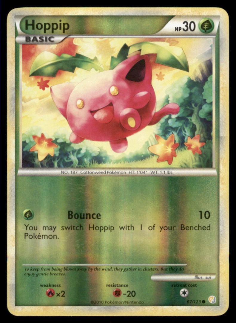 Hoppip 67/123 HeartGold & SoulSilver Pokemon Card Reverse Holo: We offer combined shipping on multiple items. Buyers may also arrange their own shipping. LiveShipping is a separate and independent option for shipping that is NOT a part of the auction house or thei
