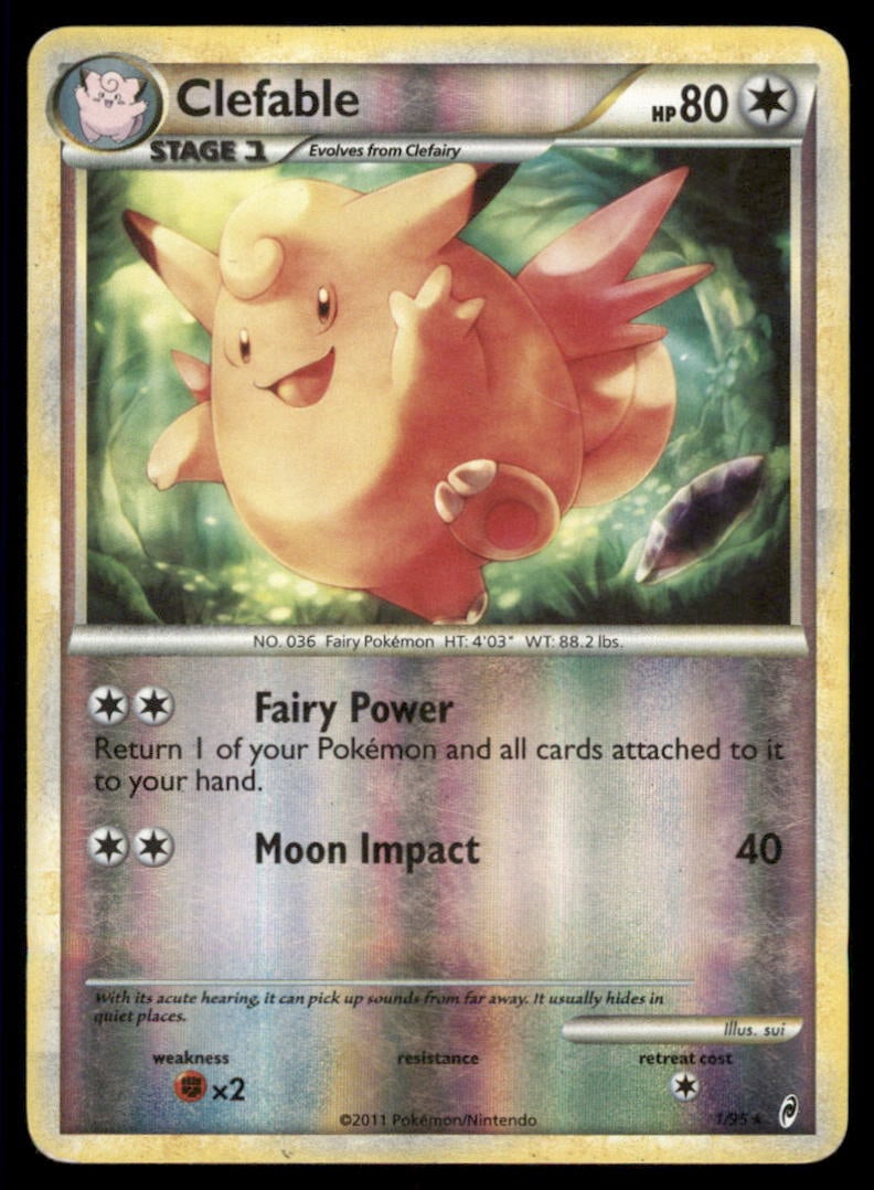 Clefable 1/95 Call of Legends Pokemon Card Reverse Holo (1 of 2)