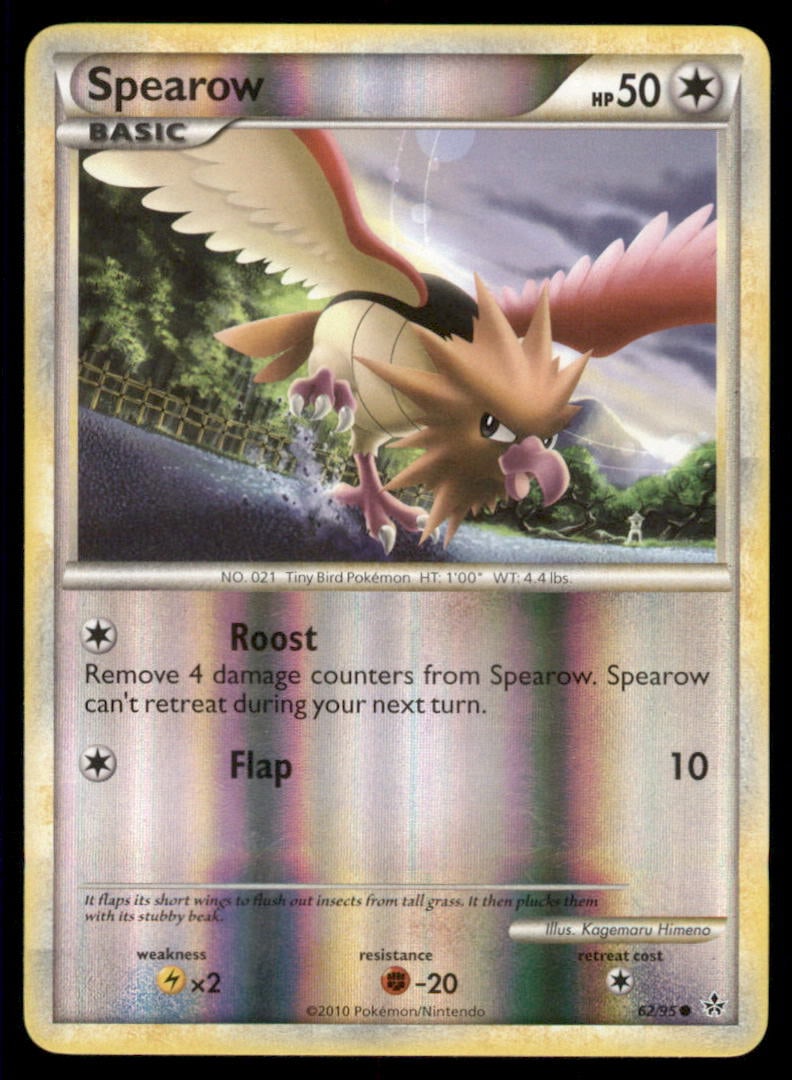 Spearow 62/95 HGSS Unleashed Pokemon Card Reverse Holo: We offer combined shipping on multiple items. Buyers may also arrange their own shipping. LiveShipping is a separate and independent option for shipping that is NOT a part of the auction house or thei