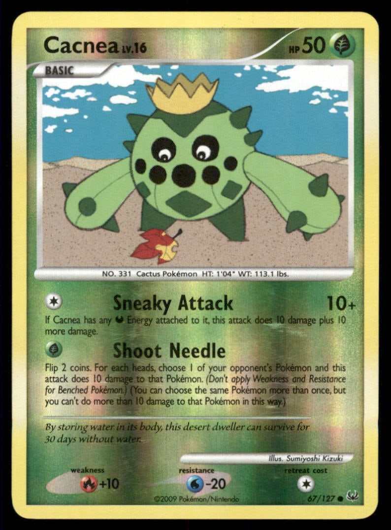 Cacnea 67/127 Platinum Pokemon Card Reverse Holo: We offer combined shipping on multiple items. Buyers may also arrange their own shipping. LiveShipping is a separate and independent option for shipping that is NOT a part of the auction house or thei