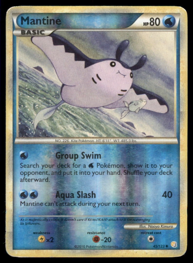 Mantine 45/123 HeartGold & SoulSilver Pokemon Card Reverse Holo: We offer combined shipping on multiple items. Buyers may also arrange their own shipping. LiveShipping is a separate and independent option for shipping that is NOT a part of the auction house or thei
