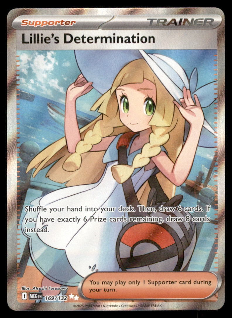 Lillie's Determination 169/132 Mega Evolution Pokemon Card Holo: We offer combined shipping on multiple items. Buyers may also arrange their own shipping. LiveShipping is a separate and independent option for shipping that is NOT a part of the auction house or thei