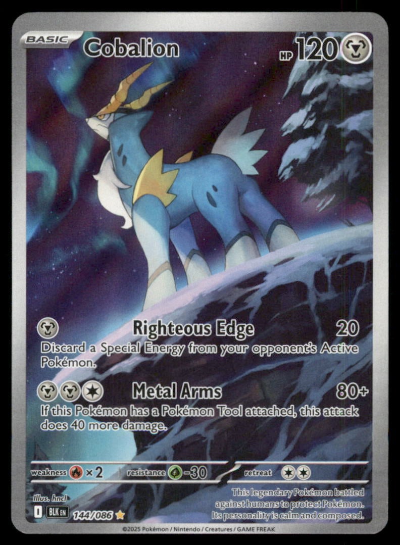 Cobalion 144/086 Holo Black Bolt Pokemon Card (1 of 2)
