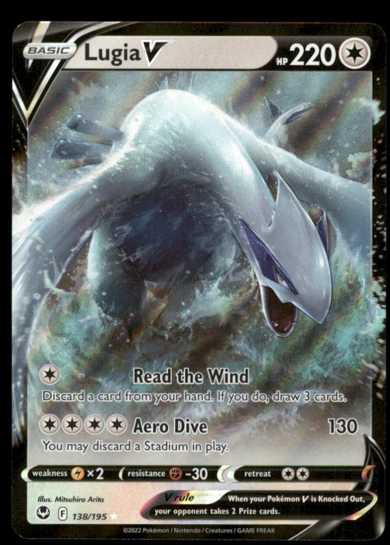 Lugia V 138/195 Holo Silver Tempest Pokemon Card (1 of 2)