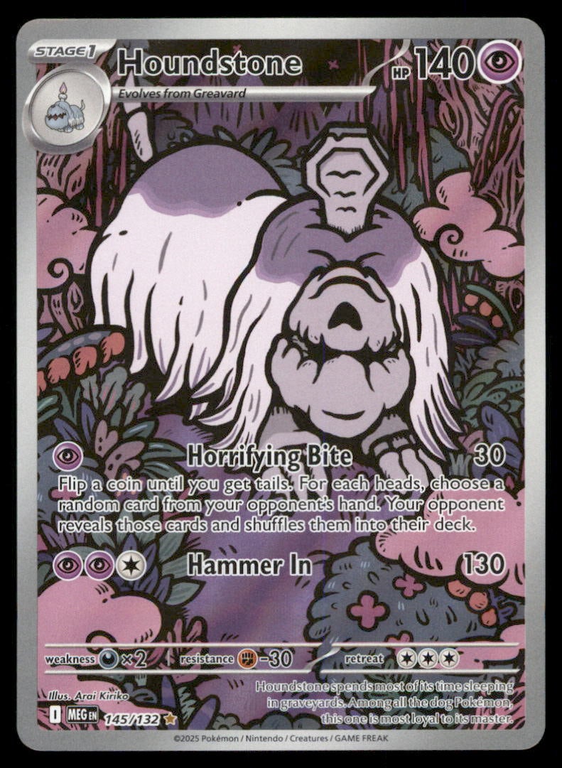 Houndstone 145/132 Mega Evolution Pokemon Card Holo: We offer combined shipping on multiple items. Buyers may also arrange their own shipping. LiveShipping is a separate and independent option for shipping that is NOT a part of the auction house or thei
