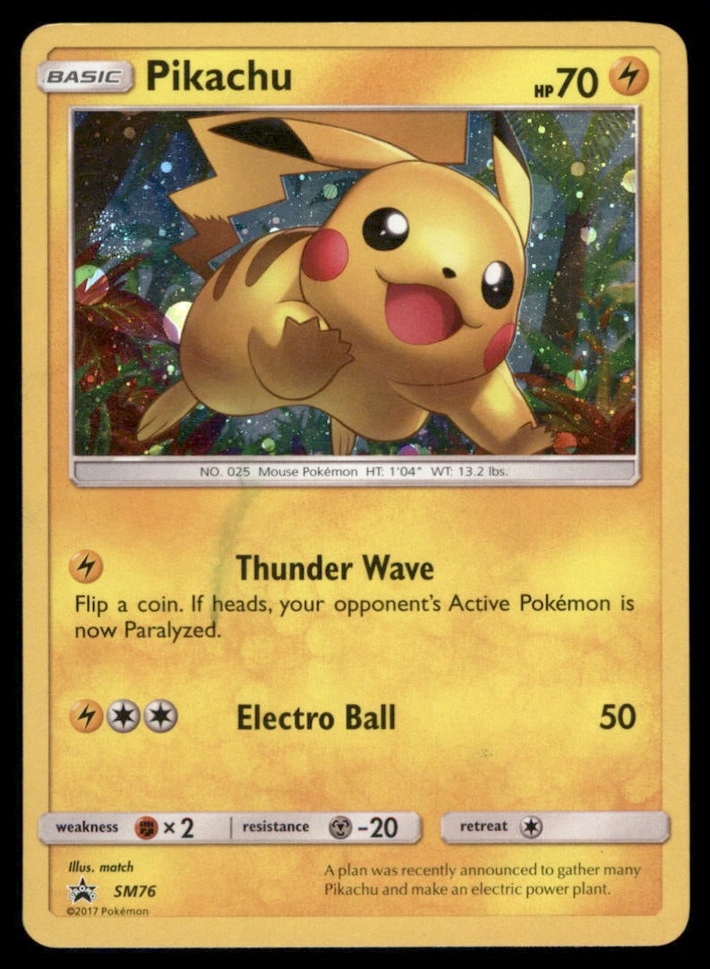 Pikachu SM76 Holo Sun & Moon Promo Pokemon Card (1 of 2)