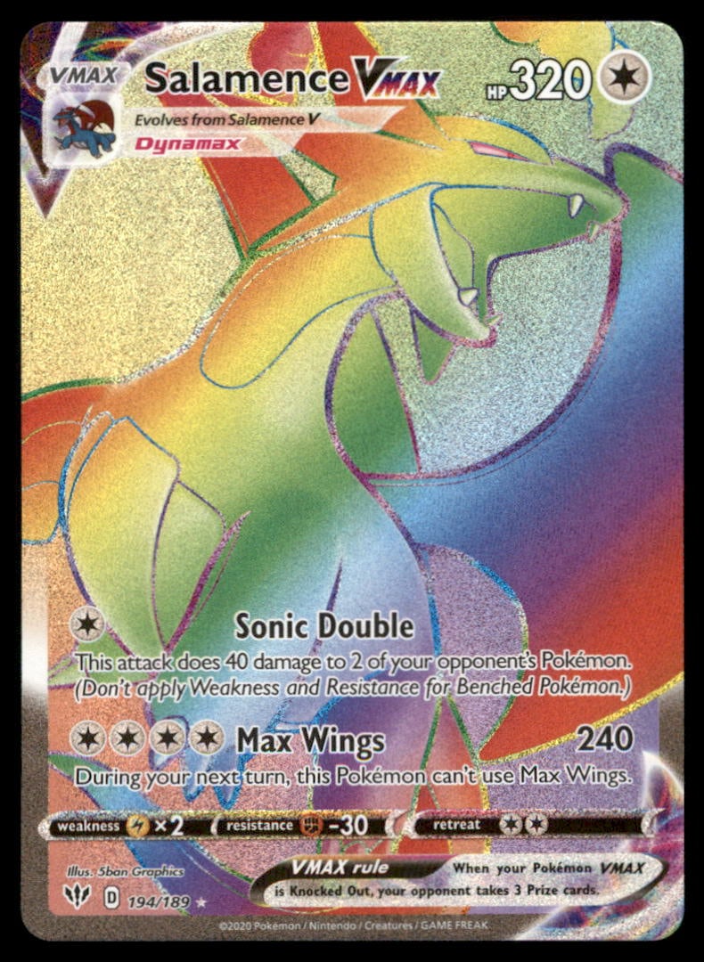 Salamence VMAX 194/189 Darkness Ablaze Pokemon Card Holo (1 of 2)