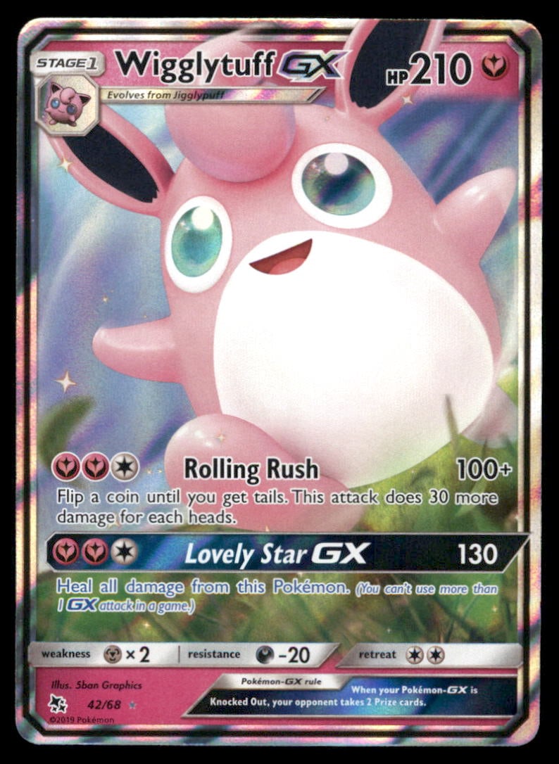 Wigglytuff GX 42/68 Holo Hidden Fates Pokemon Card: We offer combined shipping on multiple items. Buyers may also arrange their own shipping. LiveShipping is a separate and independent option for shipping that is NOT a part of the auction house or thei