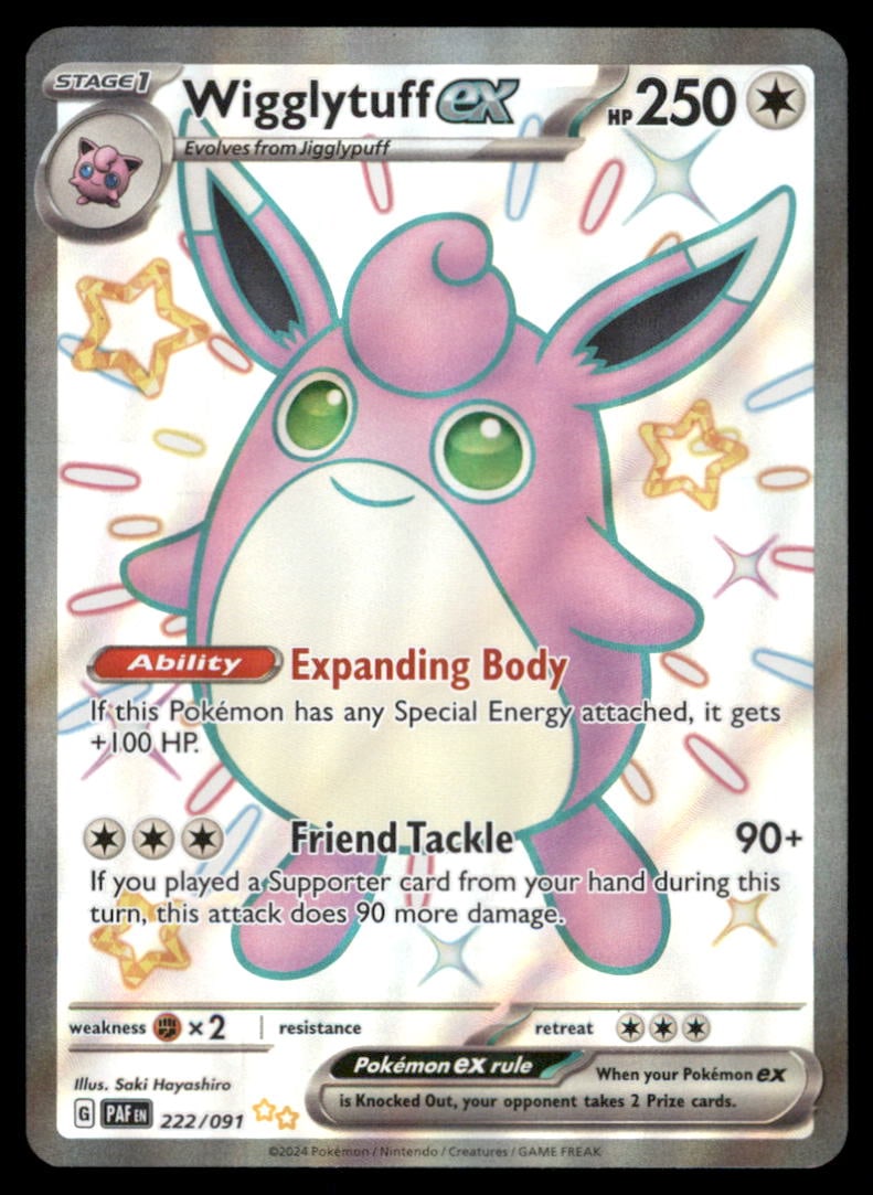 Wigglytuff ex 222/091 Paldean Fates Pokemon Card Holo: We offer combined shipping on multiple items. Buyers may also arrange their own shipping. LiveShipping is a separate and independent option for shipping that is NOT a part of the auction house or thei