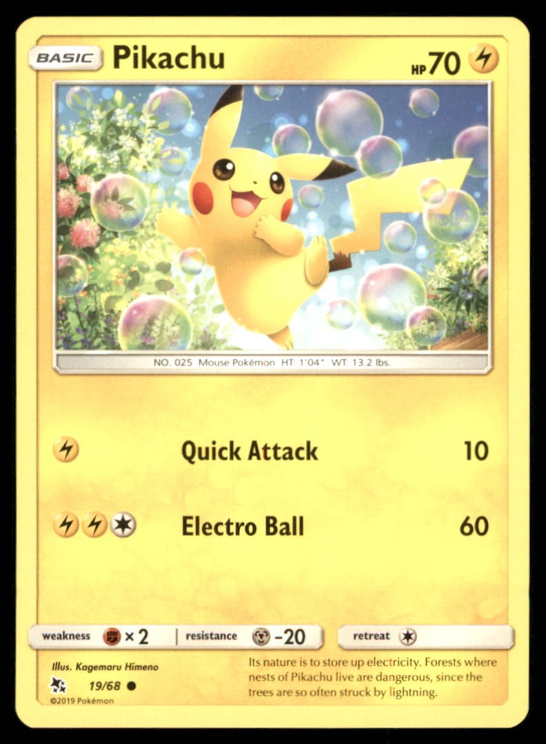 Pikachu 19/68 Hidden Fates Pokemon Card (1 of 2)