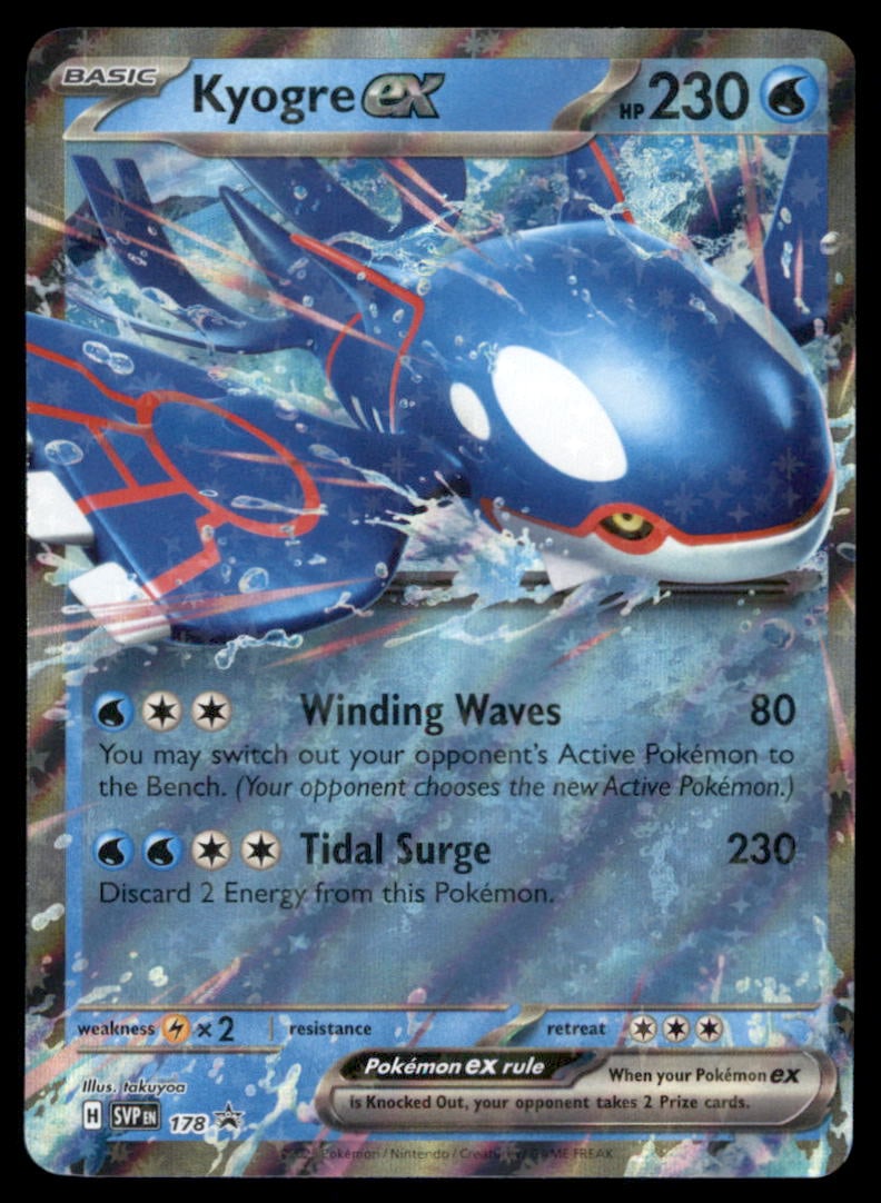 Kyogre ex 178 Holo Scarlet & Violet Promo Pokemon Card: We offer combined shipping on multiple items. Buyers may also arrange their own shipping. LiveShipping is a separate and independent option for shipping that is NOT a part of the auction house or thei