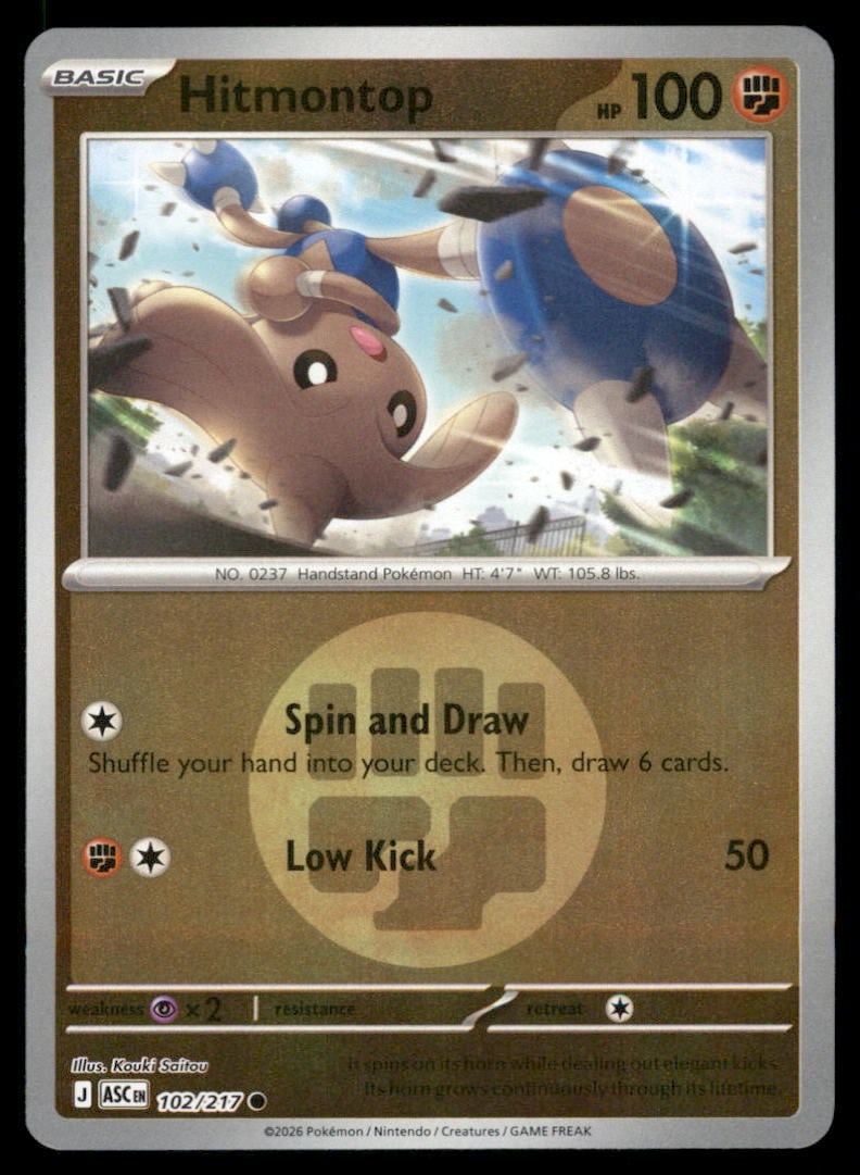 Hitmontop Energy Symbol 102/217 Ascended Heroes Pokemon Card Reverse Holo: We offer combined shipping on multiple items. Buyers may also arrange their own shipping. LiveShipping is a separate and independent option for shipping that is NOT a part of the auction house or thei