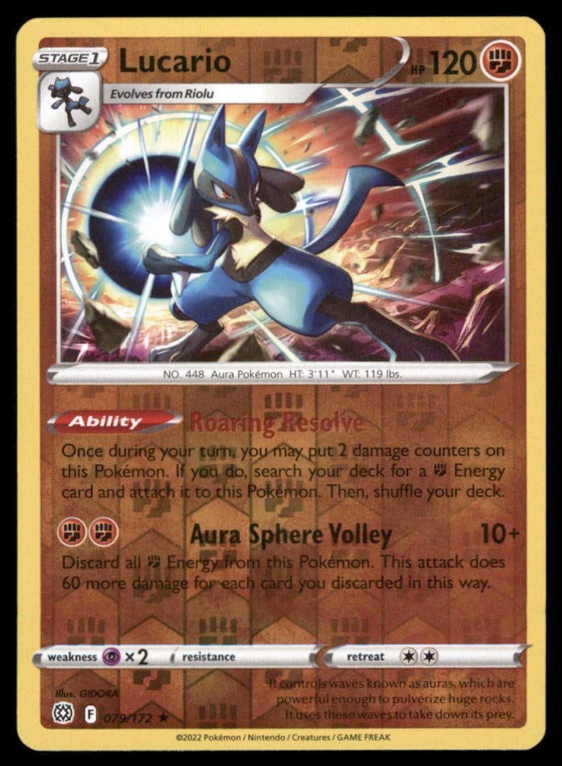 Lucario 079/172 Holo Brilliant Stars Pokemon Card: We offer combined shipping on multiple items. Buyers may also arrange their own shipping. LiveShipping is a separate and independent option for shipping that is NOT a part of the auction house or thei