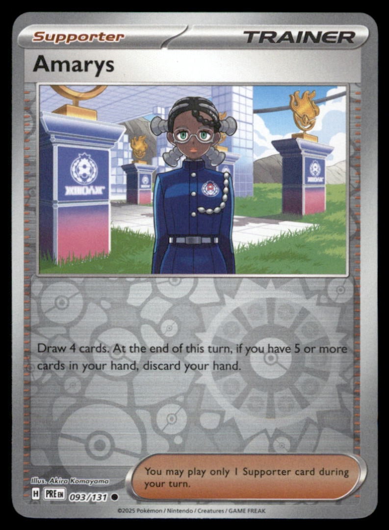 Amarys 093/131 Prismatic Evolutions Pokemon Card: We offer combined shipping on multiple items. Buyers may also arrange their own shipping. LiveShipping is a separate and independent option for shipping that is NOT a part of the auction house or thei