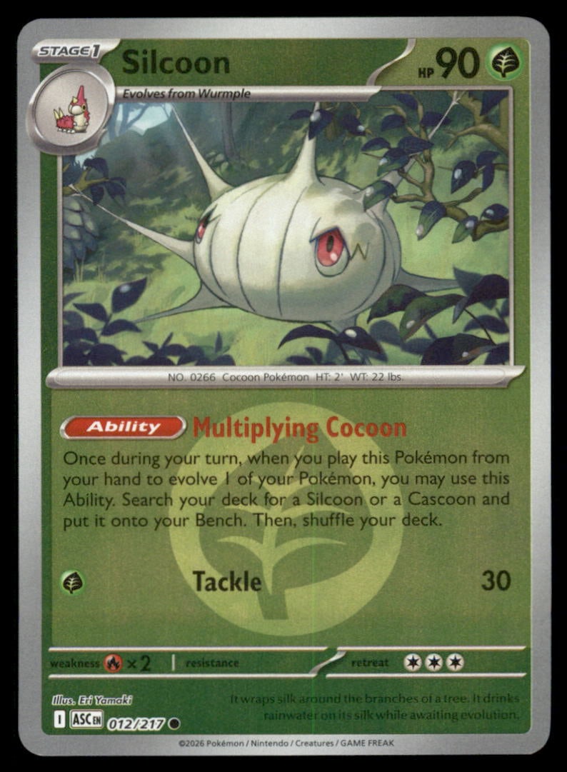 Silcoon Energy Symbol Pattern 012/217 Ascended Heroes Pokemon Card Reverse Holo: We offer combined shipping on multiple items. Buyers may also arrange their own shipping. LiveShipping is a separate and independent option for shipping that is NOT a part of the auction house or thei