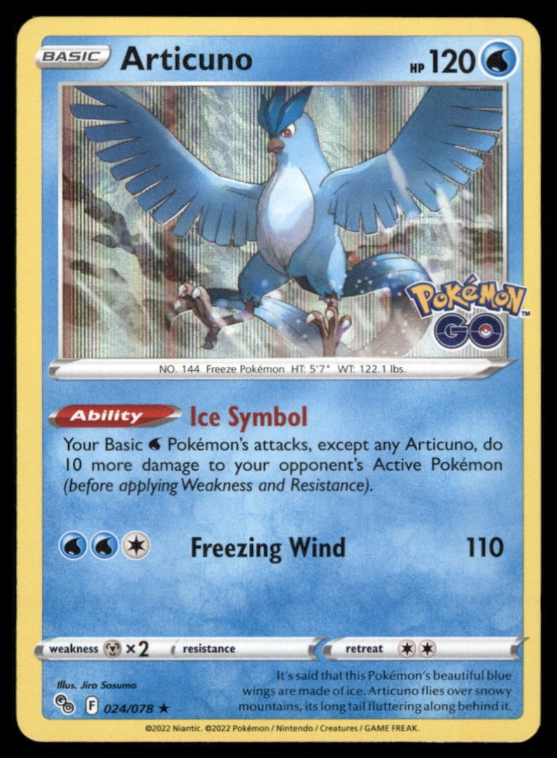 Articuno 024/078 Holo Pokemon GO Pokemon Card (1 of 2)