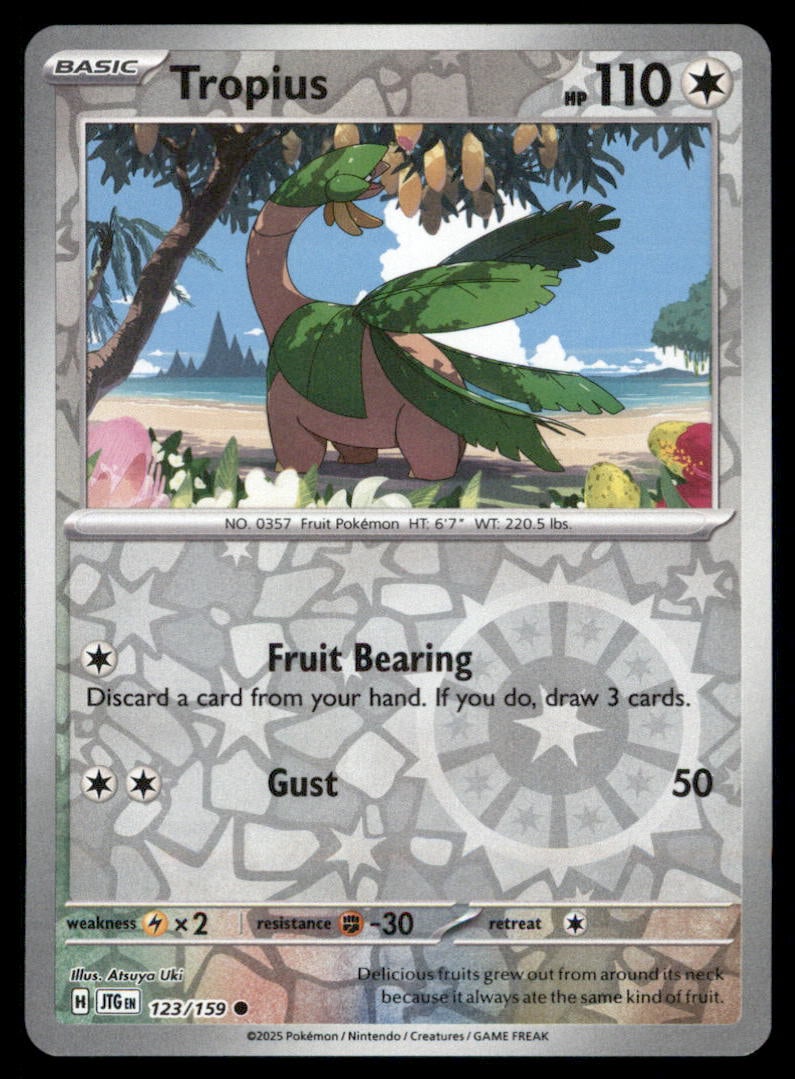 Tropius 123/159 Journey Together Pokemon Card Reverse Holo: We offer combined shipping on multiple items. Buyers may also arrange their own shipping. LiveShipping is a separate and independent option for shipping that is NOT a part of the auction house or thei