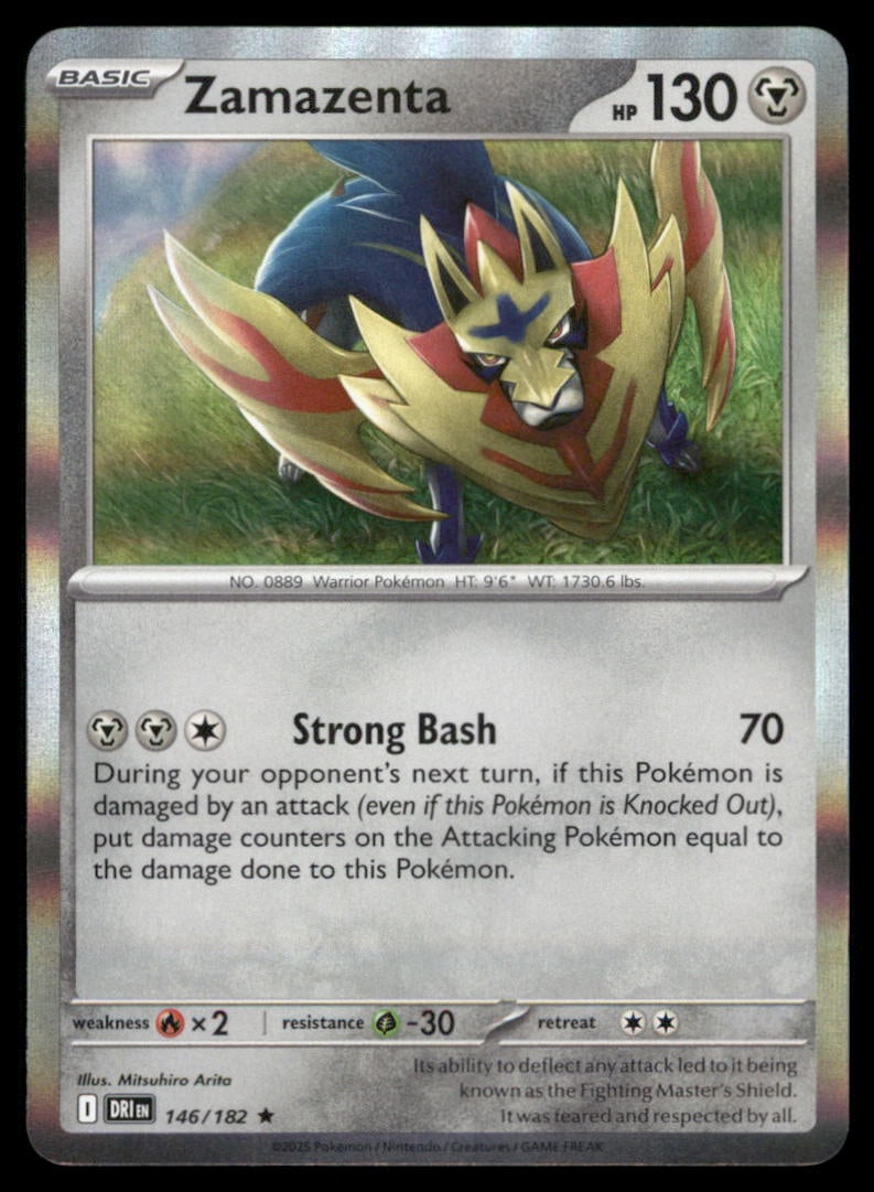Zamazenta 146/182 Destined Rivals Pokemon Card Reverse Holo: We offer combined shipping on multiple items. Buyers may also arrange their own shipping. LiveShipping is a separate and independent option for shipping that is NOT a part of the auction house or thei