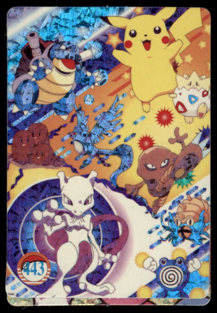 Mewtwo Pikachu Blastoise Battle Group Japanese Sticker Holo Prism Card Pokemon #443: We offer combined shipping on multiple items. Buyers may also arrange their own shipping. LiveShipping is a separate and independent option for shipping that is NOT a part of the auction house or thei