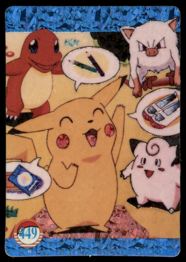 Pikachu Charmander Mankey Clefairy Group Japanese Sticker Holo Prism Card Pokemon #449: We offer combined shipping on multiple items. Buyers may also arrange their own shipping. LiveShipping is a separate and independent option for shipping that is NOT a part of the auction house or thei
