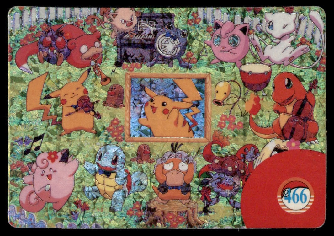 Pikachu Mew Charmander Music Group Japanese Sticker Holo Prism Card Pokemon #466: We offer combined shipping on multiple items. Buyers may also arrange their own shipping. LiveShipping is a separate and independent option for shipping that is NOT a part of the auction house or thei