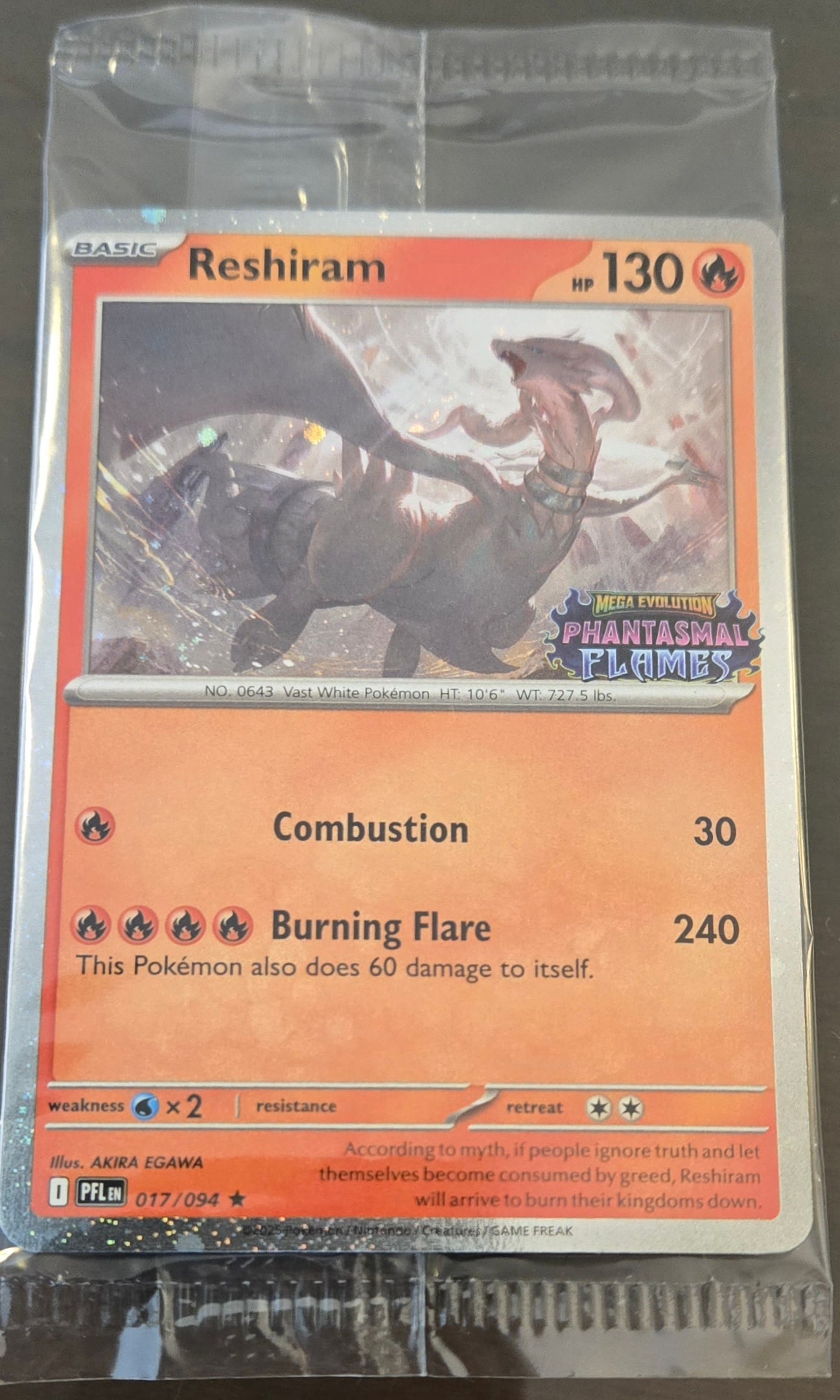 Reshiram (Phantasmal Flames Stamped) 17/94: We offer combined shipping on multiple items. Buyers may also arrange their own shipping. LiveShipping is a separate and independent option for shipping that is NOT a part of the auction house or thei