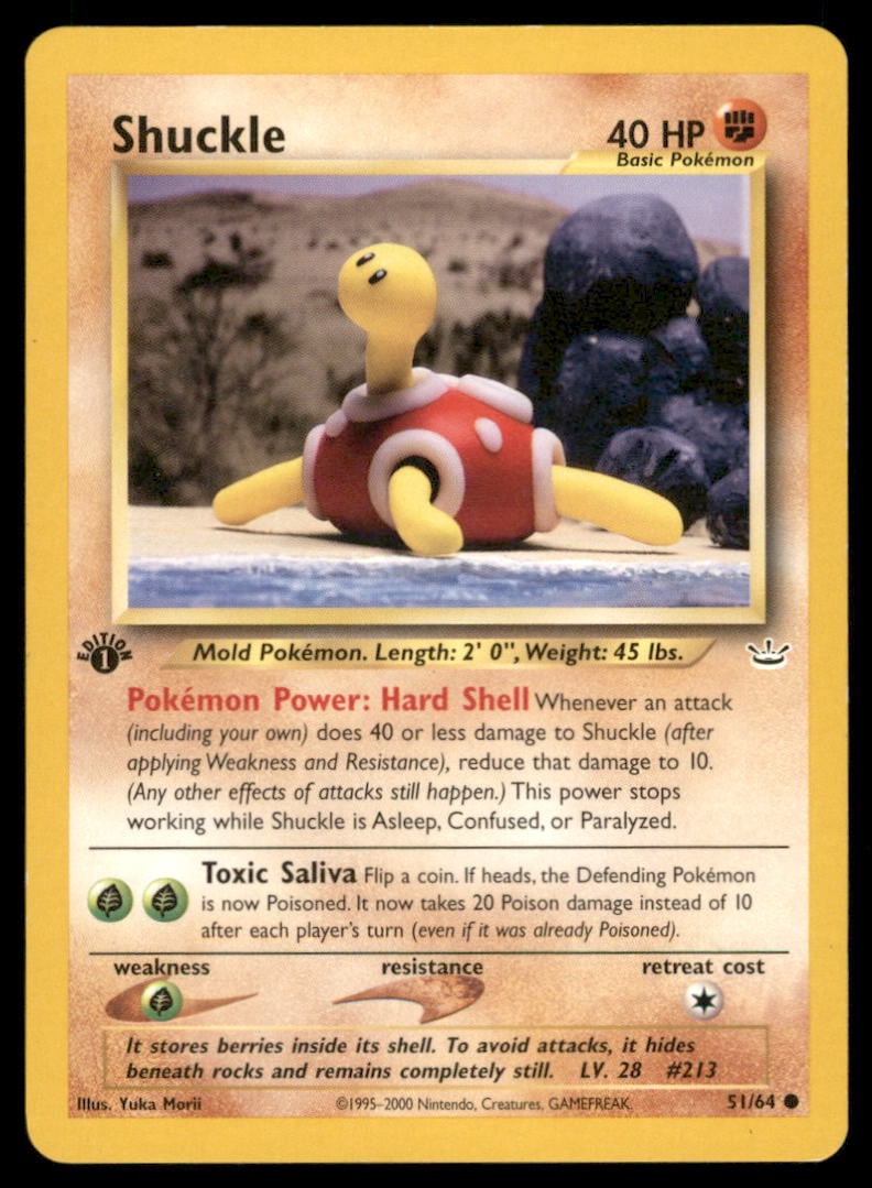 Shuckle 51/64 Neo Revelation Pokemon Card 1st Edition (1 of 2)