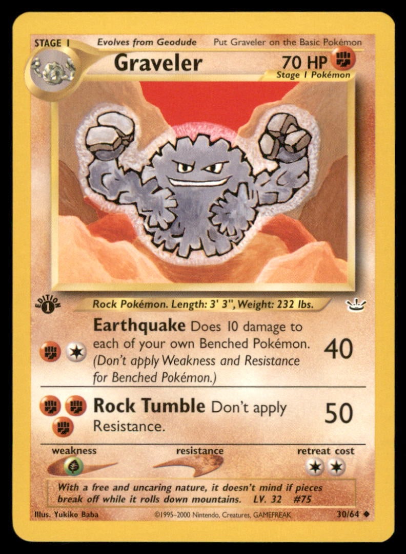 Graveler 30/64 Neo Revelation Pokemon Card 1st Edition: We offer combined shipping on multiple items. Buyers may also arrange their own shipping. LiveShipping is a separate and independent option for shipping that is NOT a part of the auction house or thei