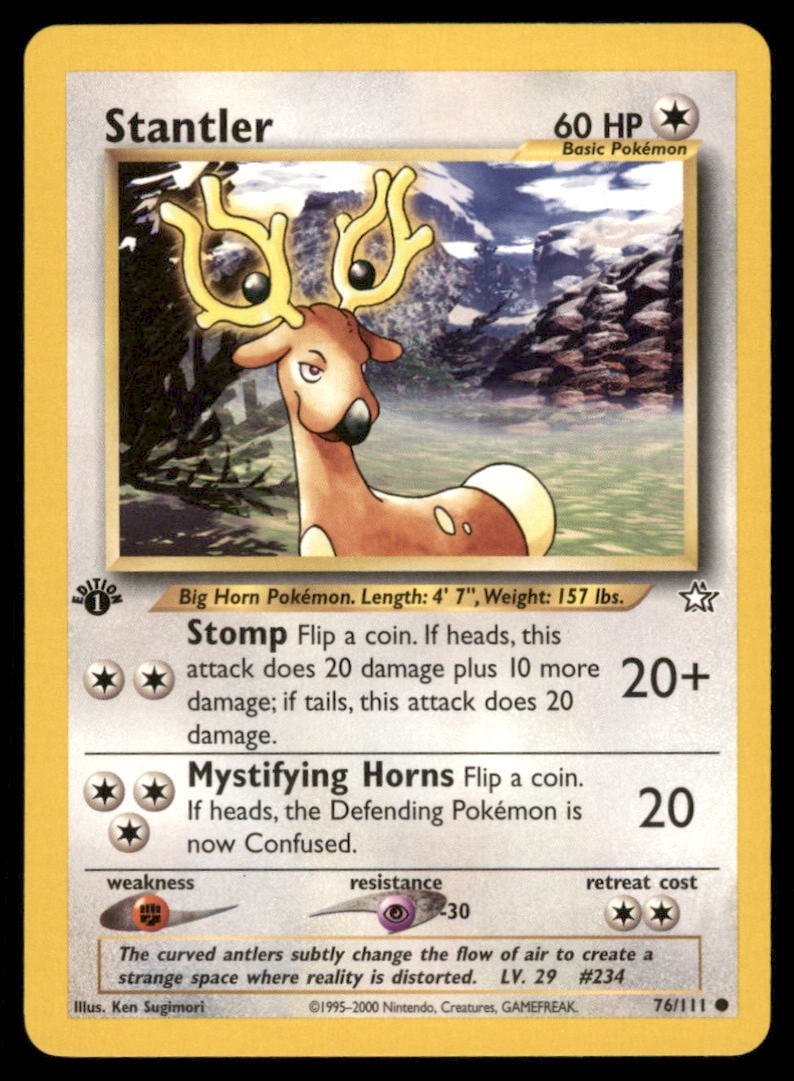 Stantler 76/111 Neo Genesis Pokemon Card 1st Edition (1 of 2)