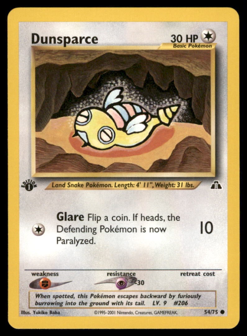 Dunsparce 54/75 Neo Discovery Pokemon Card 1st Edition: We offer combined shipping on multiple items. Buyers may also arrange their own shipping. LiveShipping is a separate and independent option for shipping that is NOT a part of the auction house or thei