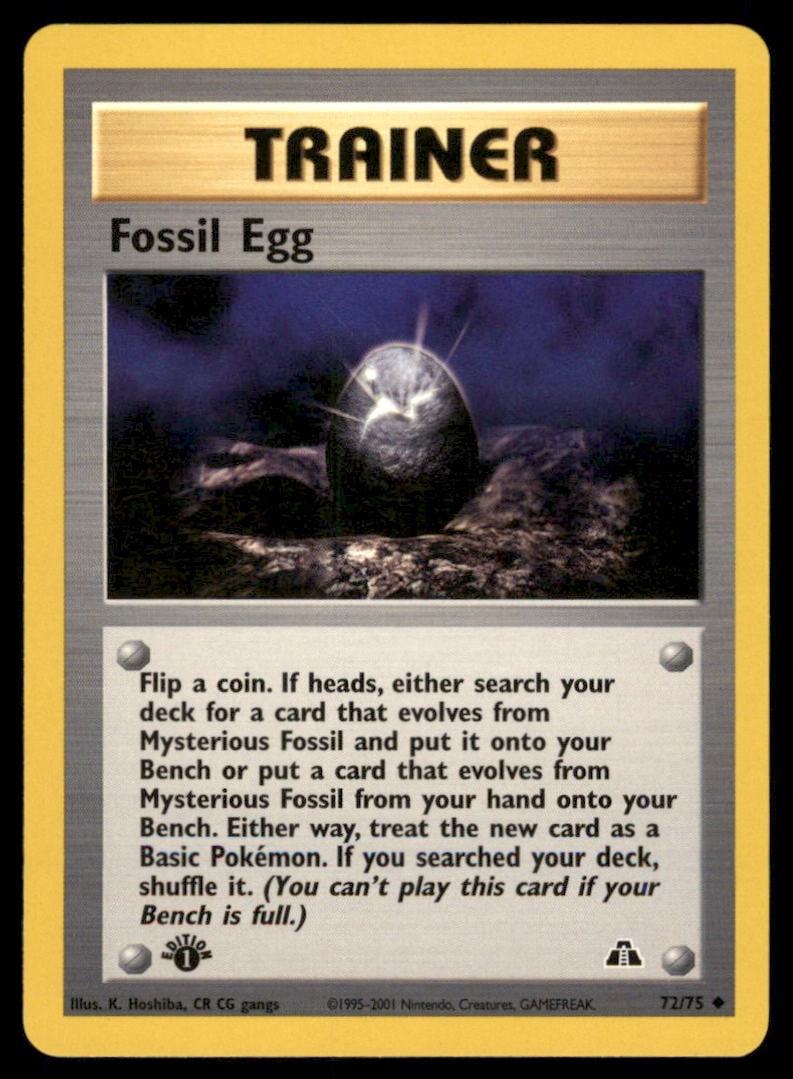 Fossil Egg 72/75 Neo Discovery Pokemon Card 1st Edition: We offer combined shipping on multiple items. Buyers may also arrange their own shipping. LiveShipping is a separate and independent option for shipping that is NOT a part of the auction house or thei