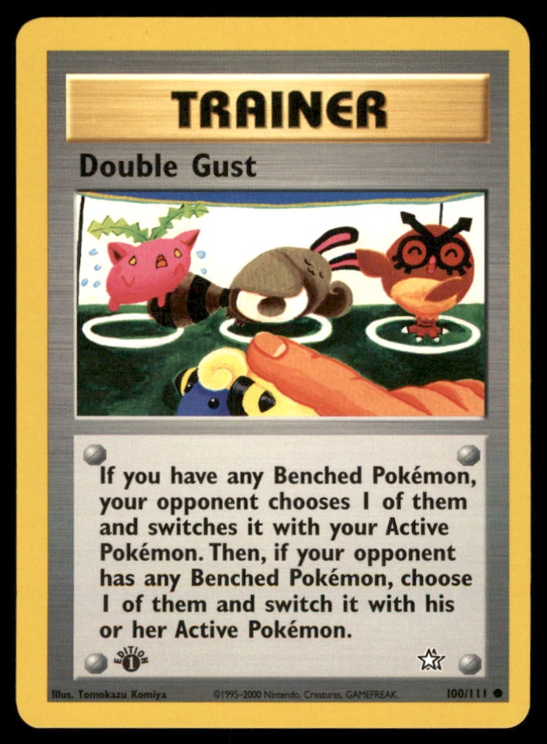 Double Gust 100/111 Neo Genesis Pokemon Card 1st Edition: We offer combined shipping on multiple items. Buyers may also arrange their own shipping. LiveShipping is a separate and independent option for shipping that is NOT a part of the auction house or thei