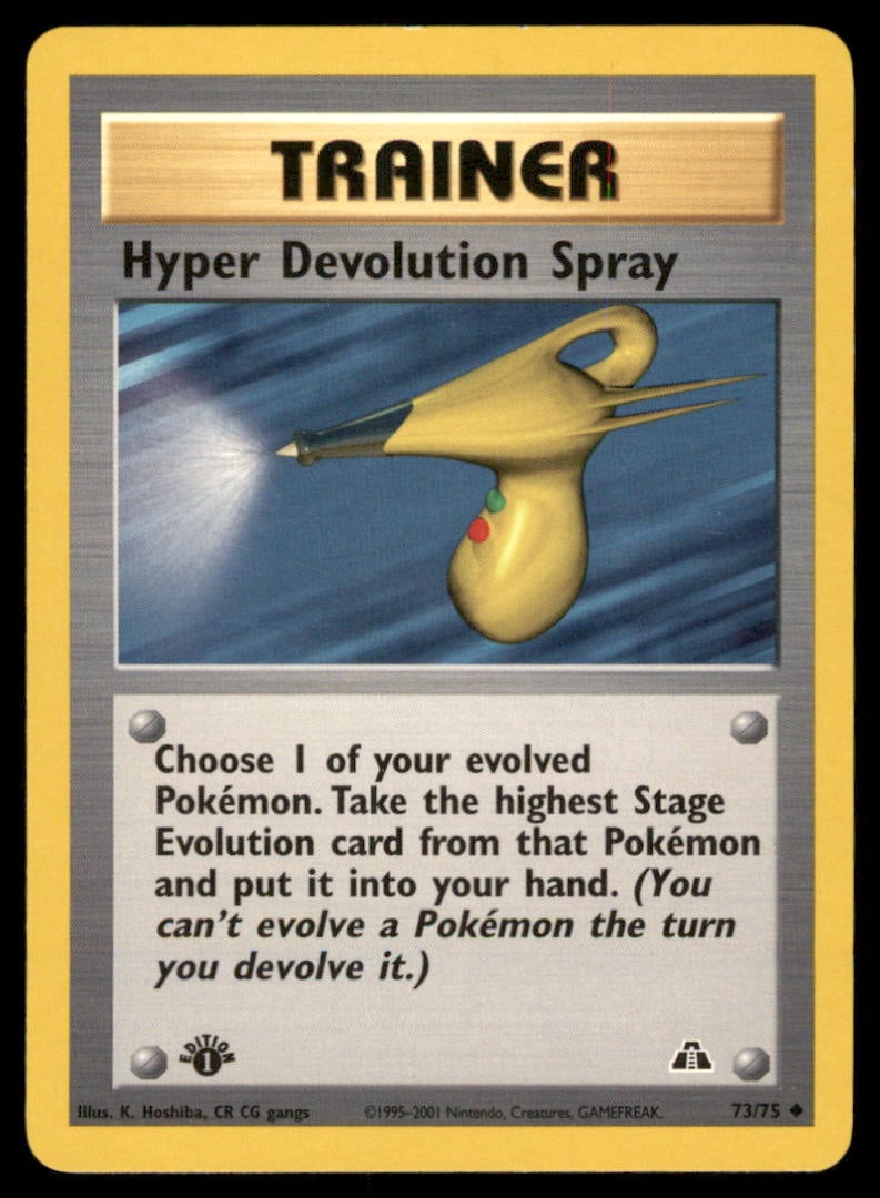 Hyper Devolution Spray 73/75 Neo Discovery Pokemon Card 1st Edition: We offer combined shipping on multiple items. Buyers may also arrange their own shipping. LiveShipping is a separate and independent option for shipping that is NOT a part of the auction house or thei