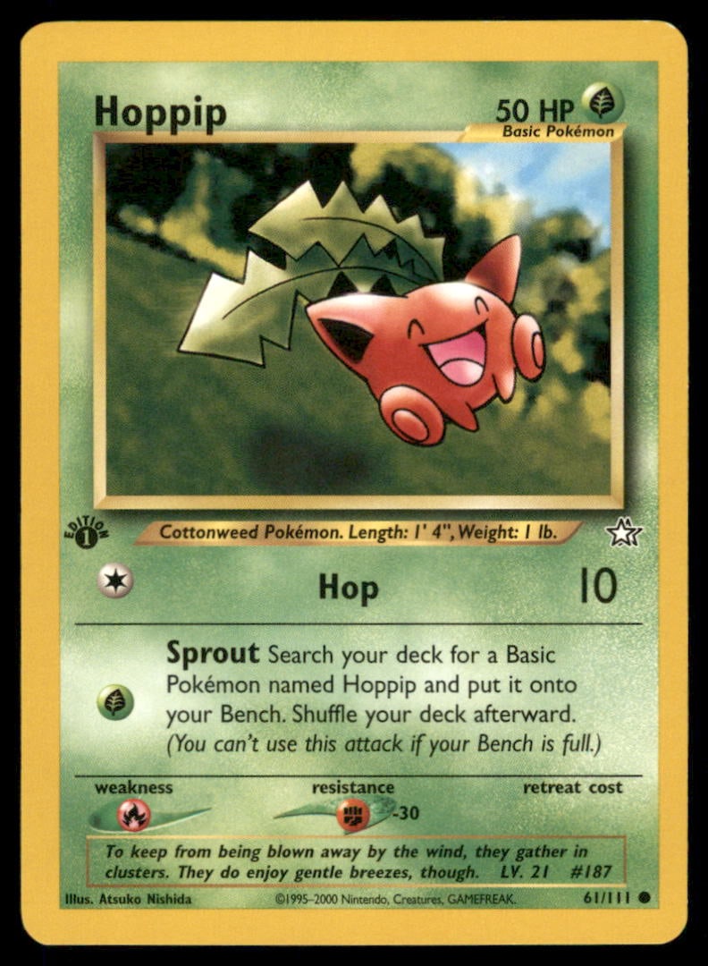 Hoppip 61/111 Neo Genesis Pokemon Card 1st Edition: We offer combined shipping on multiple items. Buyers may also arrange their own shipping. LiveShipping is a separate and independent option for shipping that is NOT a part of the auction house or thei