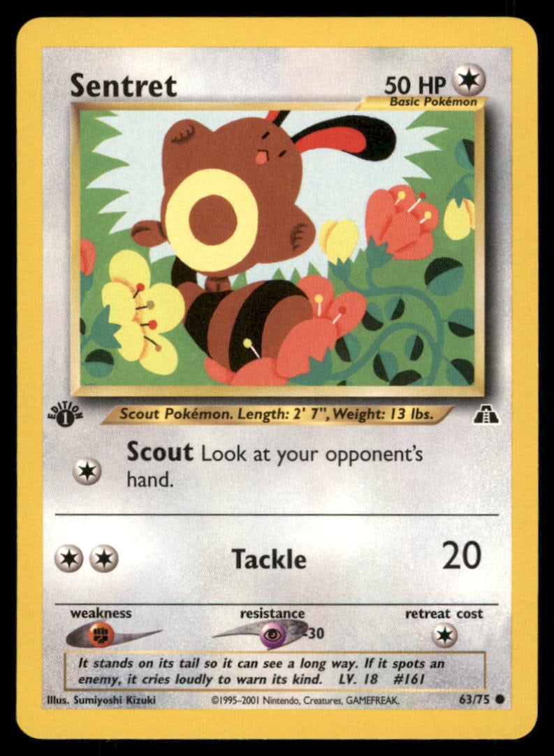 Sentret 63/75 Neo Discovery Pokemon Card 1st Edition: We offer combined shipping on multiple items. Buyers may also arrange their own shipping. LiveShipping is a separate and independent option for shipping that is NOT a part of the auction house or thei