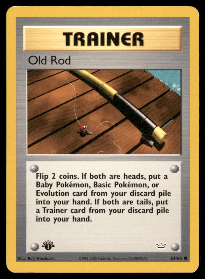 Old Rod 64/64 Neo Revelation Pokemon Card 1st Edition: We offer combined shipping on multiple items. Buyers may also arrange their own shipping. LiveShipping is a separate and independent option for shipping that is NOT a part of the auction house or thei