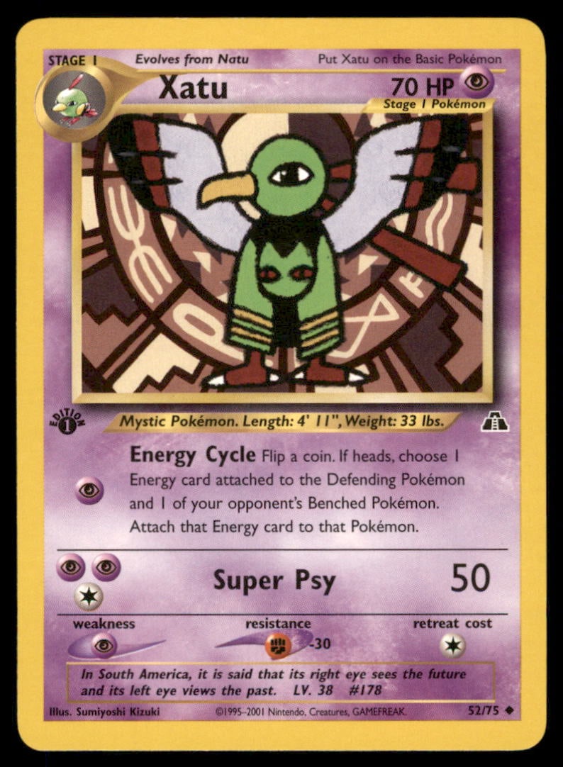 Xatu 52/75 Neo Discovery Pokemon Card 1st Edition: We offer combined shipping on multiple items. Buyers may also arrange their own shipping. LiveShipping is a separate and independent option for shipping that is NOT a part of the auction house or thei