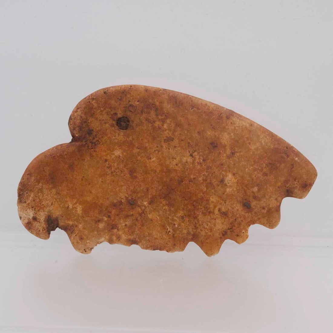Chinese Archaistic Jade Blade Pendant: Medium: Jade Size: 3x1.7x0.2 inches Age/Detail: Chinese Archaistic Condition: great overall, check photo for condition reference. Provenance: Collection from Estate in Williamsburg LiveShipping is NOT