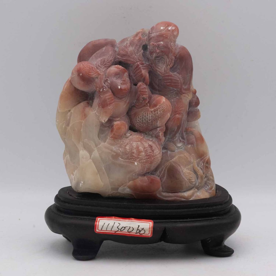 Chinese Carved Shoushan Stone Shoulao Figure: Medium: Shoushan Stone Size: 5x3x6 inches Age/Detail: Chinese Carved Condition: great overall, check photo for condition reference. Provenance: Collection from Estate in Williamsburg LiveShipping is N