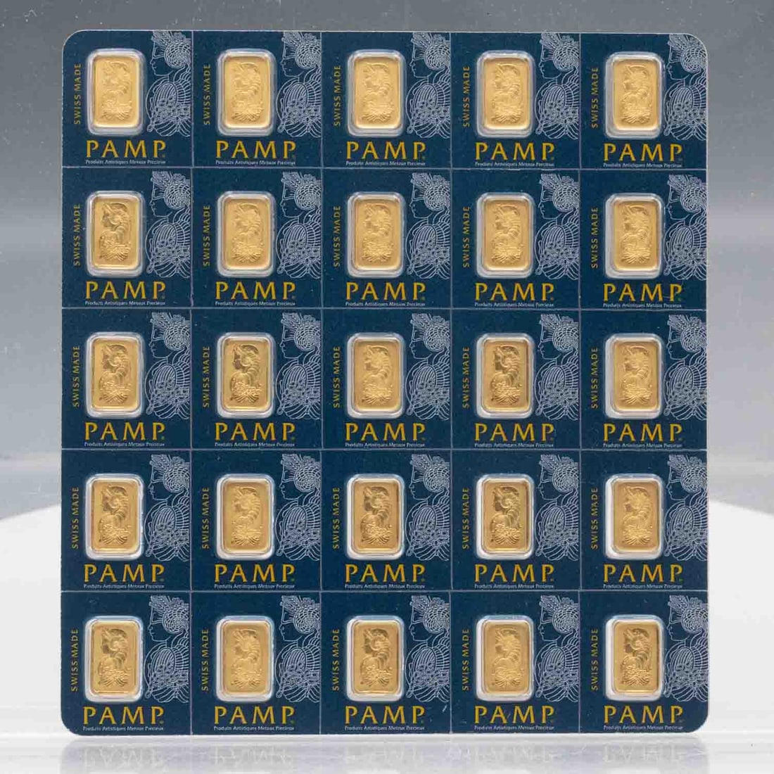 Pamp Swiss Lady Fortuna 1gram Gold Bar In Assay: MLC01317 Note:This item is only for 1 gram gold bar. You will be getting ONLY ONE the 25 bars in the picture. Shipping: Buyer-arranged shipping: estimated cost: starts at $16.5, Plus $1 dollar for eve