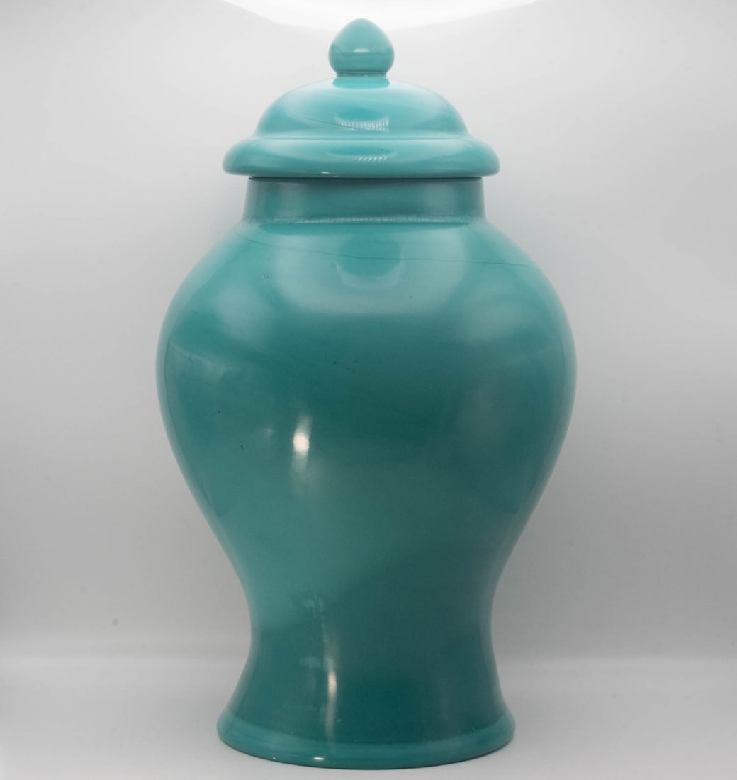 Old Chinese Large Turquoise Peking Glass Covered Ginger Jar (1 of 6)