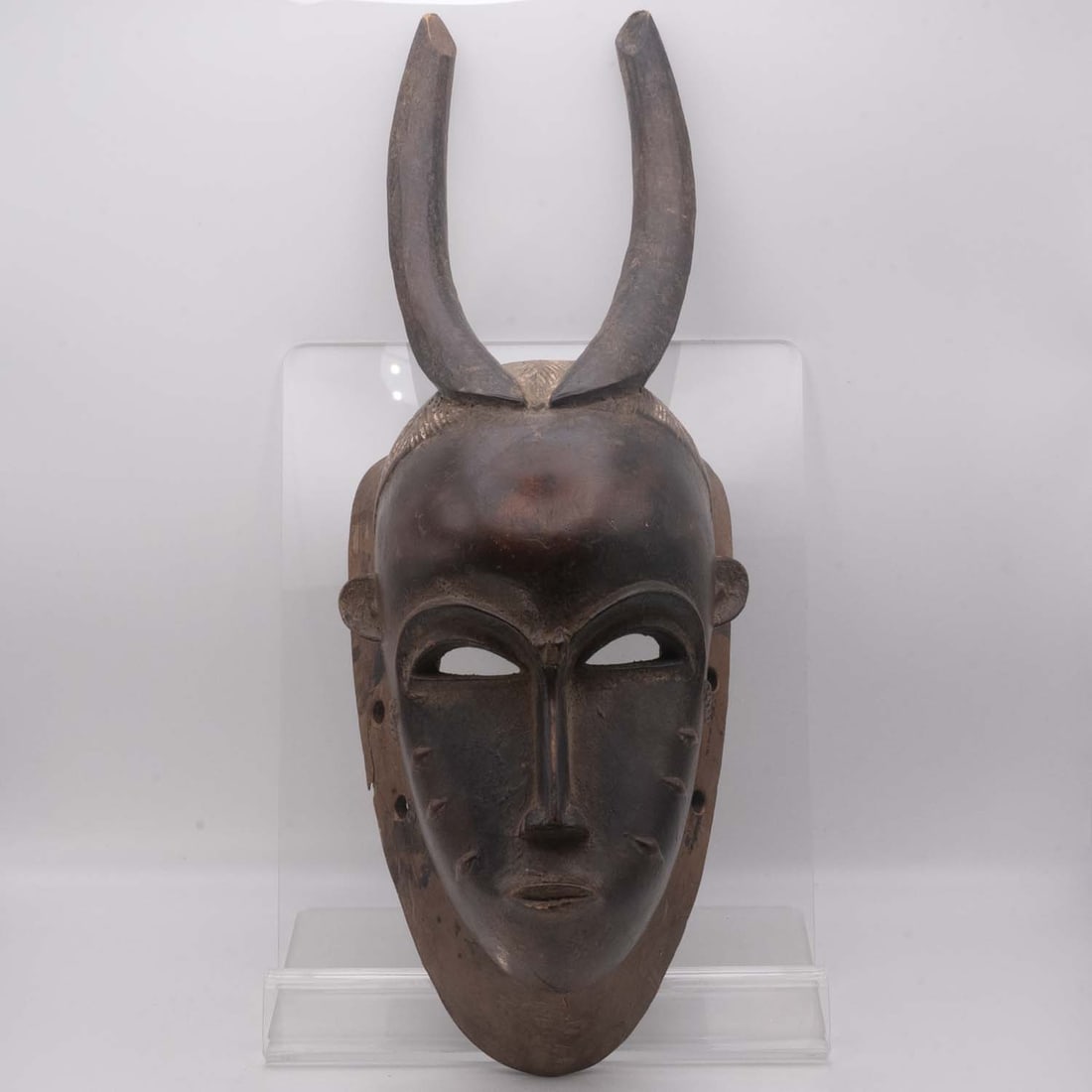 Vintage Côte d’Ivoire Baule or Guro Horned Wood Mask (1 of 7)