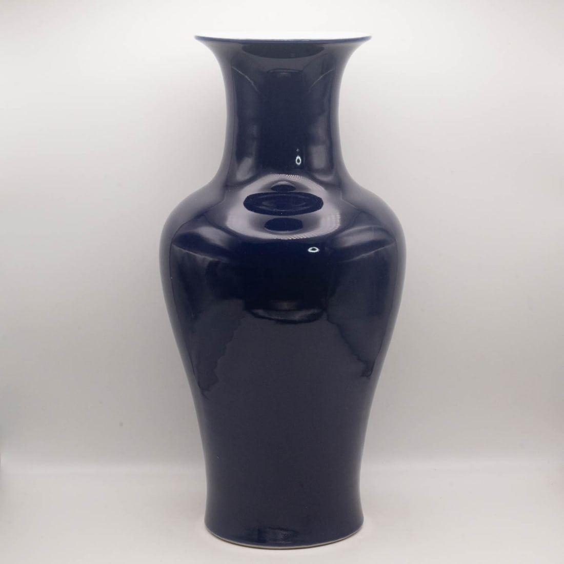 Old Chinese Colbalt Blue Porcelain Vase: Medium: Colbalt Blue Porcelain Size: 7x7x15 inches Age/Detail: Old Chinese Condition: great overall, check photo for condition reference. Provenance: Collection from Estate in Williamsburg LiveShippin