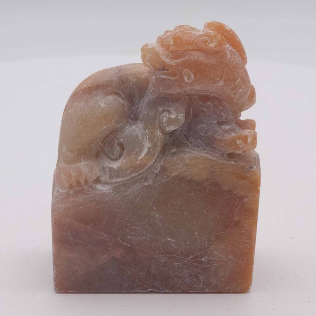 Old Chinese Carved Shoushan Stone Beast Stamp (1 of 6)