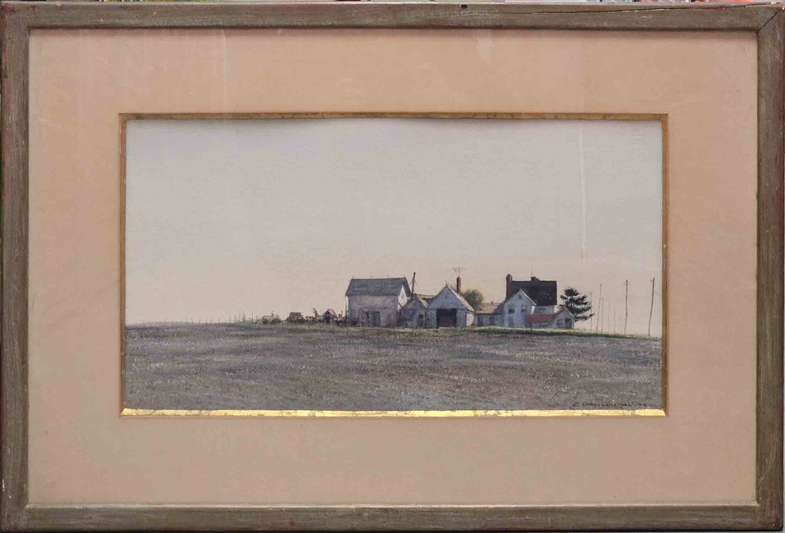1975 Impressionist Watercolor On Paper "Landscape": Title: Landscape Medium: Watercolor On Paper Size: 12 x 22 inches Frame: 21 x 31 inches Age: 1975 Condition: Great, please check photo for condition reference Provenance: Estate in Tribeca Please